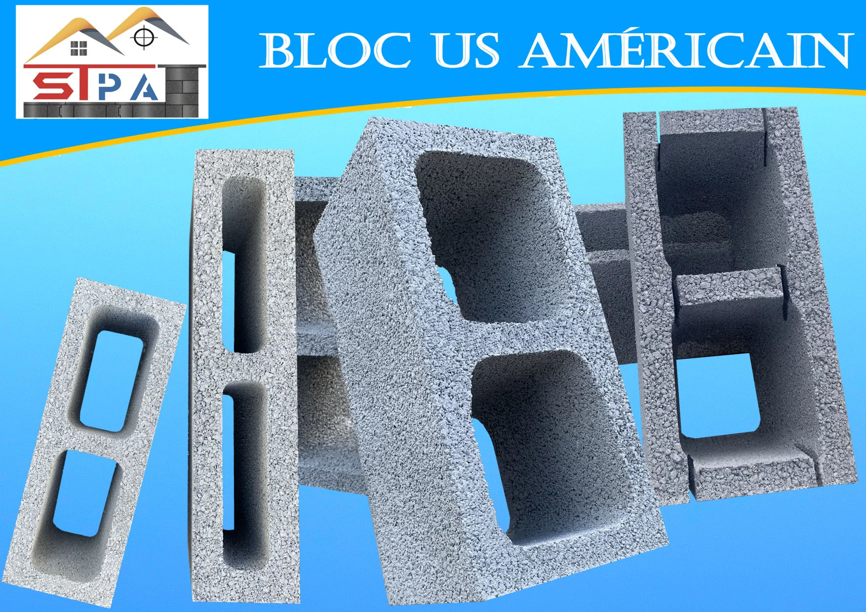 Bloc-us pour construction ou aménagement extérieur à la Réunion 974, livrable sur l'île