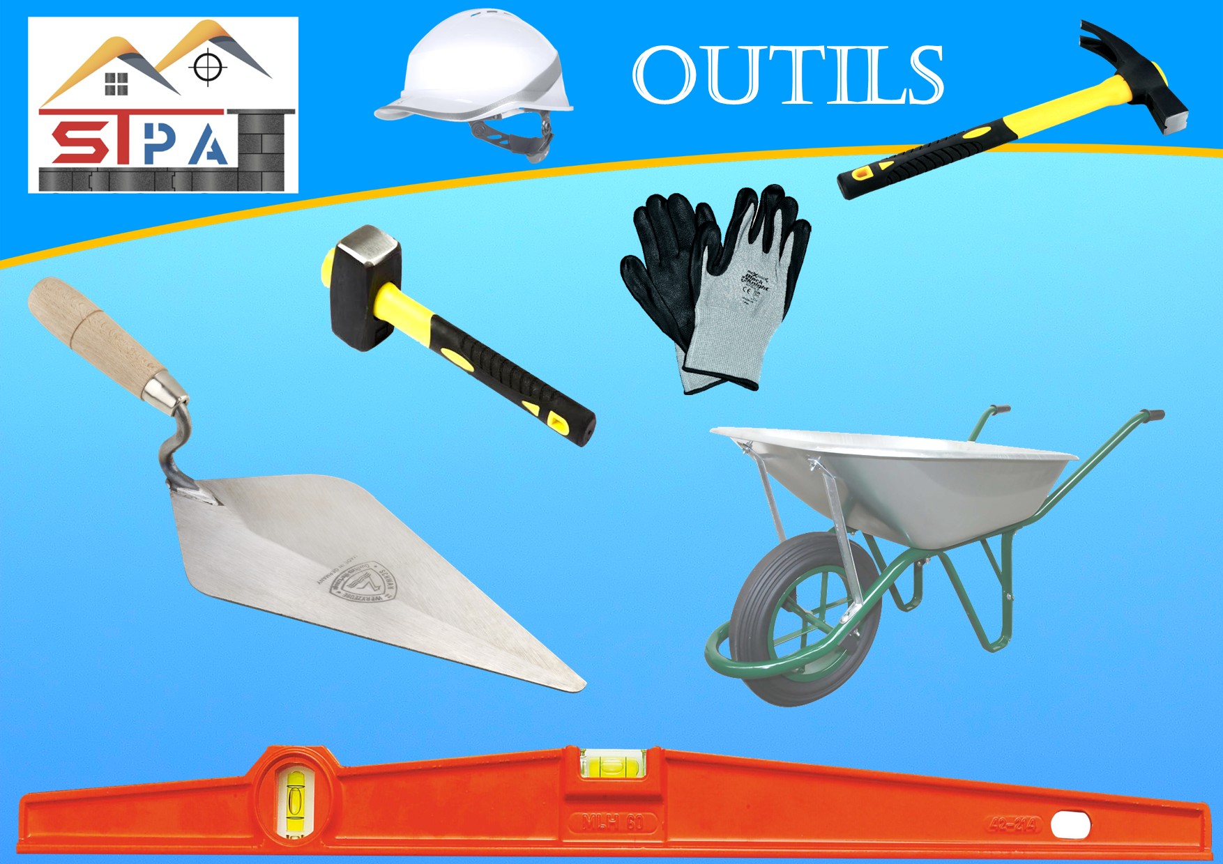 Outils pour construction ou aménagement extérieur à la Réunion 974, livrable sur l'île