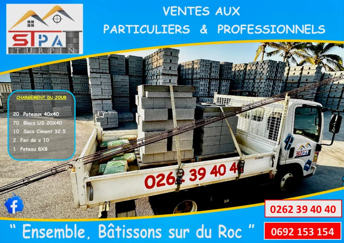 Bloc et Parpaings fabriqués et livrables à La Réunion (974)